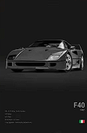 Minimalist Black F40 Poster