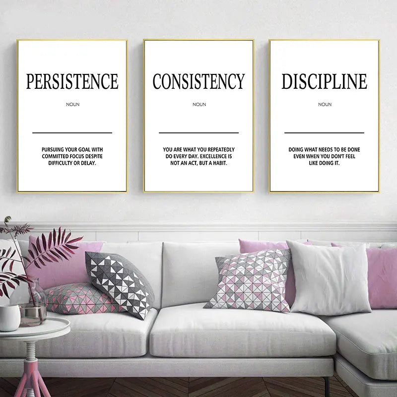 Minimalist Black & White Motivational Canvas Poster