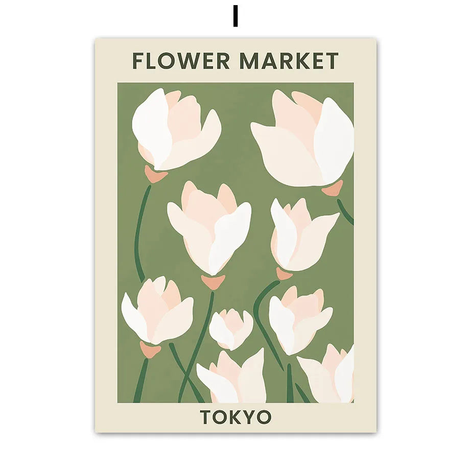 Sage & Peach Boho Botanical Canvas Print