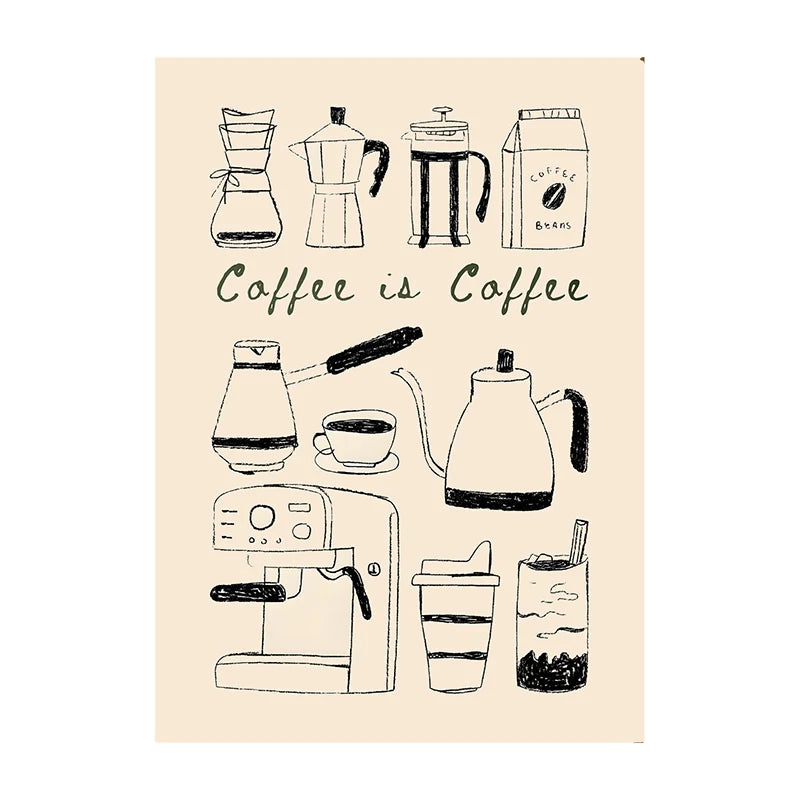 Retro Coffee & Café Canvas Print