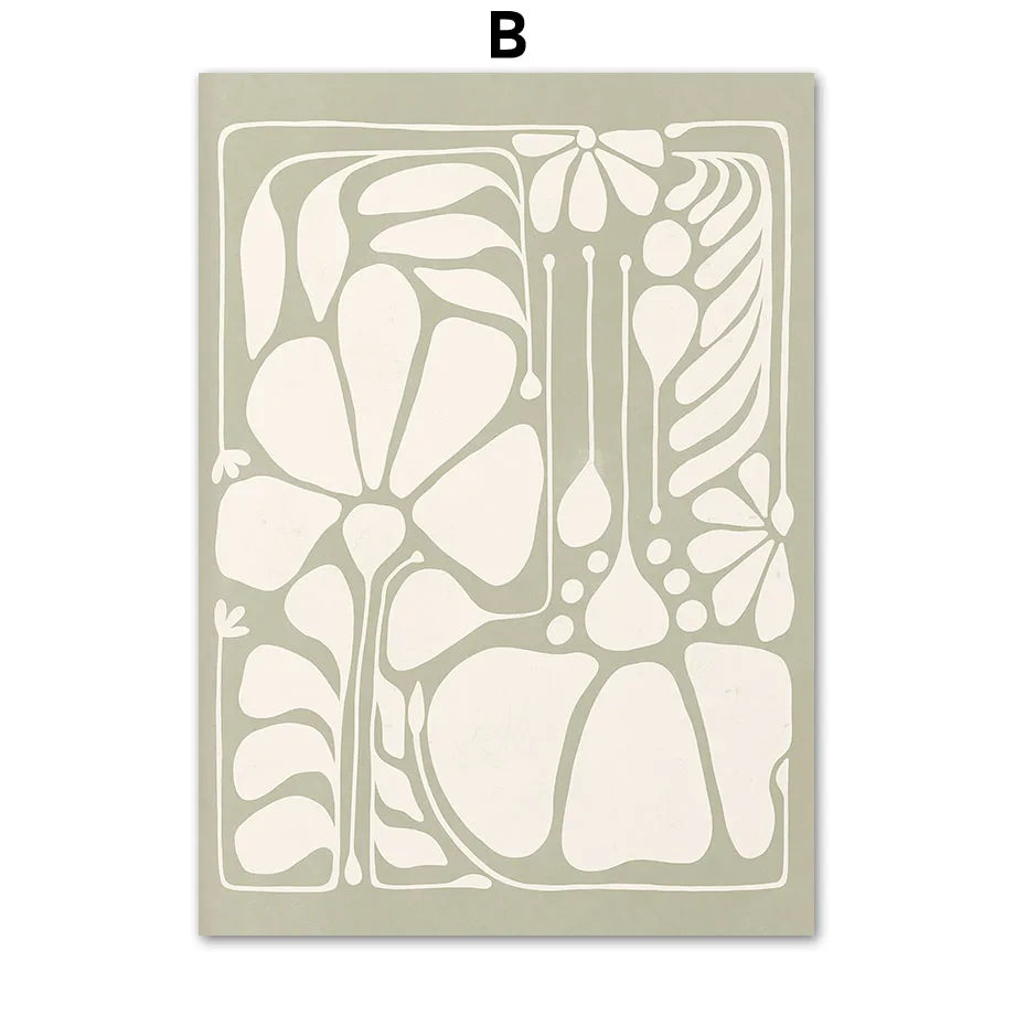 Sage & Peach Boho Botanical Canvas Print