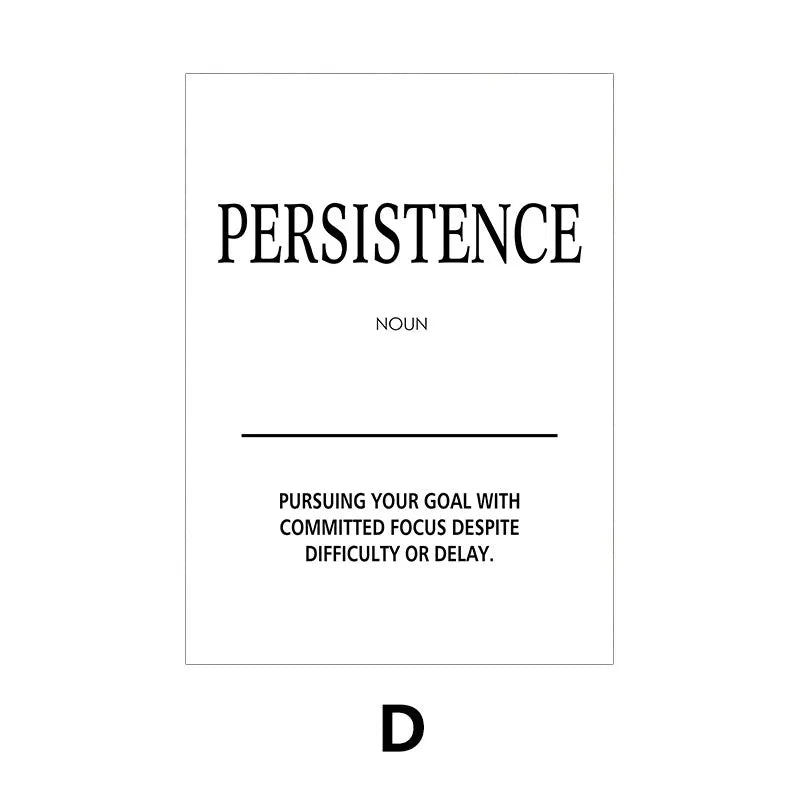 Minimalist Black & White Motivational Canvas Poster