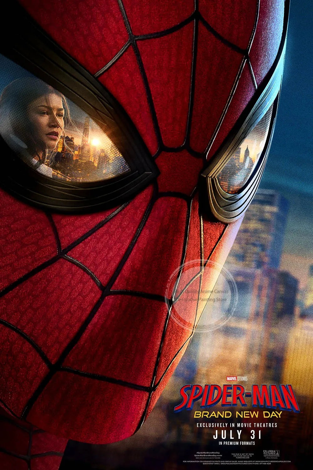 Spider-Man Cinematic Art – Unframed Canvas Poster