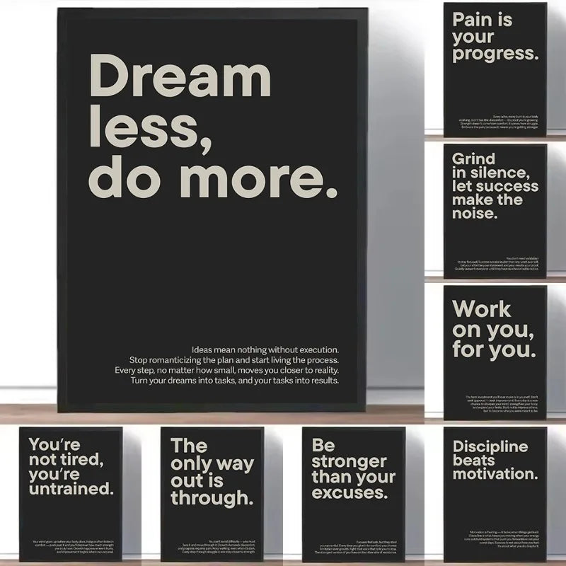 Minimalist Gym Motivation Canvas Poster