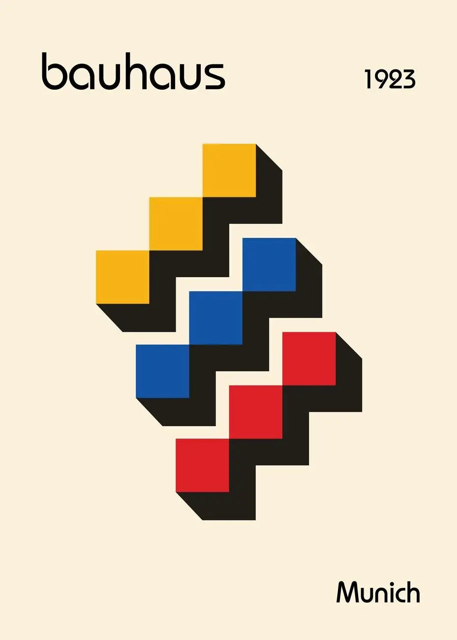 Bauhaus Geometric Canvas Print