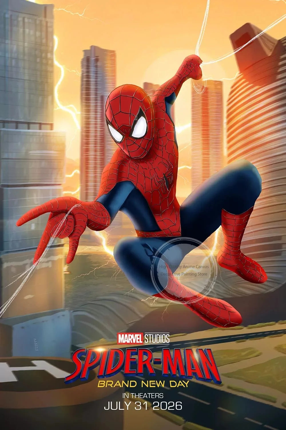 Spider-Man Cinematic Art – Unframed Canvas Poster