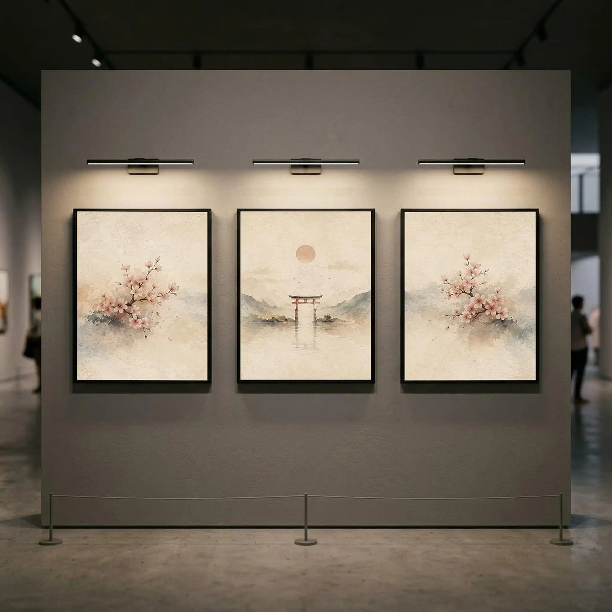 Cherry Blossom & Torii Gate Canvas Print Set