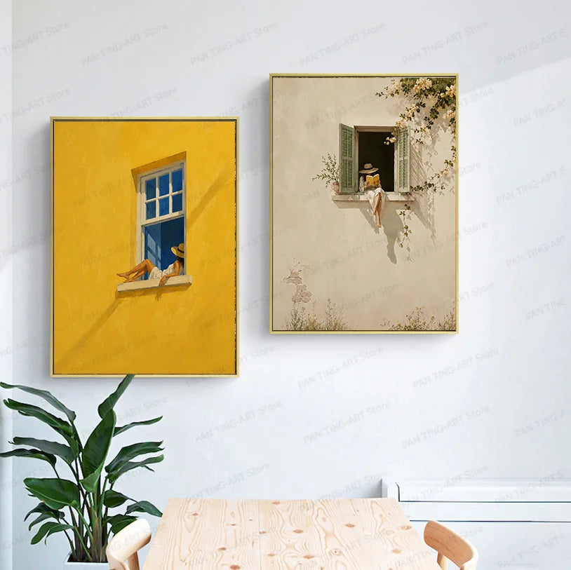 Girl at the Window Canvas Print