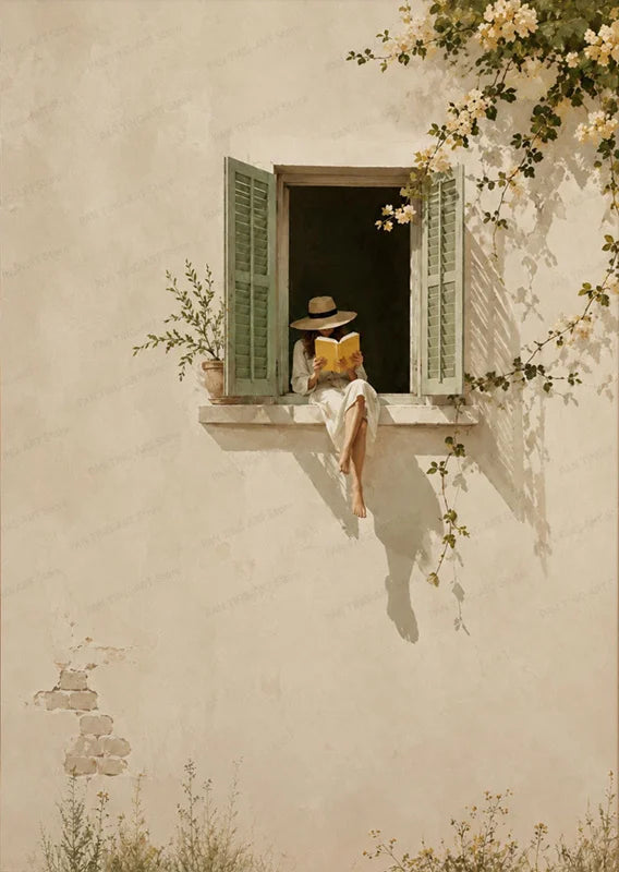 Girl at the Window Canvas Print