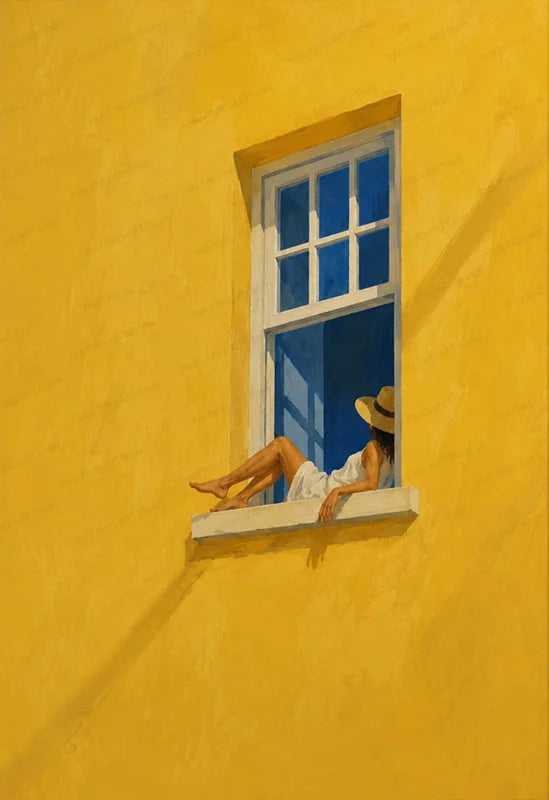 Girl at the Window Canvas Print